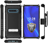 Tri-Shield Rugged Case Kickstand Cover + Belt Clip for Samsung Galaxy S10