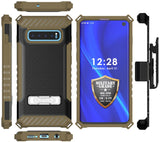 Tri-Shield Rugged Case Kickstand Cover + Belt Clip for Samsung Galaxy S10