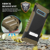 Rugged Tri-Shield Case Cover with Kickstand Lanyard Strap for Samsung Galaxy S10