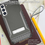 Tri-Shield Rugged Case Stand + Belt Clip Holster + Strap for Galaxy S22 Plus 5G