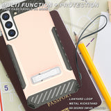 Tri-Shield Rugged Case Stand + Belt Clip Holster + Strap for Galaxy S22 Plus 5G