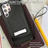 Tri-Shield Rugged Case Stand + Belt Clip Holster + Strap for Galaxy S22 Ultra 5G