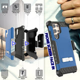 Tri-Shield Rugged Case Stand + Belt Clip Holster + Strap for Galaxy S22 Ultra 5G