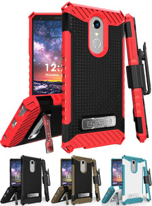 Tri-Shield Rugged Case Cover Stand + Belt Clip Holster for LG Q Stylus, Stylo 4