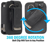 Black Leather Case with Belt Clip Screen Cover for Tandem t:Slim X2 Insulin Pump
