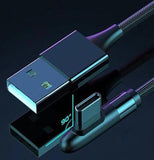 Black USB TYPE-C Charge/Sync Cable for Motorola Moto G7 Power/Play/Plus, Z4 Z3