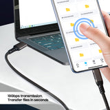 USB-C / USB-A Rugged Braided Charge/Sync Cable for Phone - 2 Meter Long 6.5 feet
