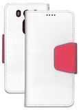 NEW WHITE/PINK INFOLIO WALLET CREDIT CARD ID CASE COVER STAND FOR LG V10 PHONE