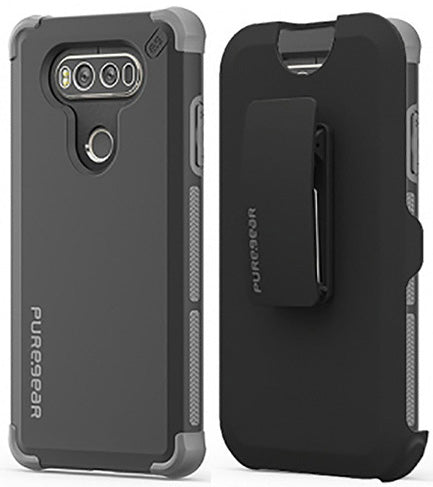 PUREGEAR BLACK DUALTEK EXTREME RUGGED CASE + BELT CLIP HIP HOLSTER FOR LG V20