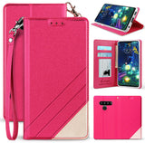 Infolio Wallet Case Stand Credit Card Slot Cover + Wrist Strap for LG V50 ThinQ