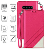 Infolio Wallet Case Stand Credit Card Slot Cover + Wrist Strap for LG V50 ThinQ