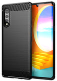 Matte Carbon Fiber TPU Gel Skin Case Slim Cover for LG Velvet Phone LM-G900M
