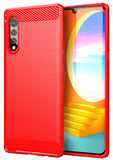 Matte Carbon Fiber TPU Gel Skin Case Slim Cover for LG Velvet Phone LM-G900M