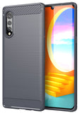 Matte Carbon Fiber TPU Gel Skin Case Slim Cover for LG Velvet Phone LM-G900M