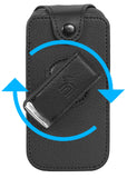 Black Leather Case with Belt Clip Screen Cover for Sonim XP3 Plus 5G Phone X320