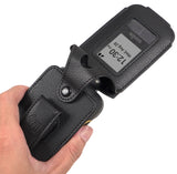 Black Leather Case with Belt Clip Screen Cover for Sonim XP3 Plus 5G Phone X320