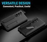 Screen Protect Case for Samsung Galaxy Z TriFold, w/ Stand and Hand Strap, Black