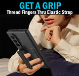 Screen Protect Case for Samsung Galaxy Z TriFold, w/ Stand and Hand Strap, Black