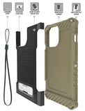 Rugged Hybrid Anti-Shock Case Cover Metal Kickstand and Strap for iPhone 13 Pro