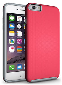ANTI-SLIP PINK TEXTURED GRIP SOFT SKIN HARD CASE COVER FOR APPLE iPHONE 6 / 6s