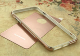 PureGear Rose Gold GlassBak 360 Case Aluminum Bumper for iPhone 8/7/6 PLUS