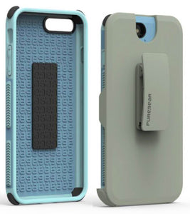PureGear Blue Dualtek Extreme Rugged Case + Belt Clip for iPhone 7 Plus, 8 Plus
