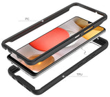 Black Rugged Case Clear Acrylic Hard Back Htbrid Cover for Samsung Galaxy A42 5G
