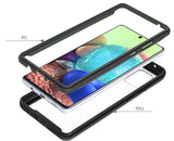 Black Rugged Case Clear Acrylic Hard Back for Verizon Samsung Galaxy A71 5G UW
