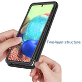 Black Rugged Case Clear Acrylic Hard Back for Verizon Samsung Galaxy A71 5G UW