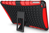 RED GRENADE GRIP RUGGED SKIN HARD CASE COVER STAND FOR iPAD AIR-2 A1566 A1567
