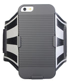 BLACK CASE COVER + ARMBAND STRAP COMBO ROTATING/REFLECTIVE FOR iPHONE SE 5 5s