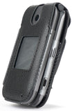 Black Vegan Leather Case Belt Clip for Coolpad Belleza Flip Phone