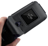 Leather Case Screen Guard Belt Clip for NUU F4L Flip Phone / Blu Tank Flip / F42