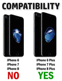 PureGear Blue SOFT-TEK Case + Tempered Glass for iPhone 8 Plus/7 Plus/6 Plus