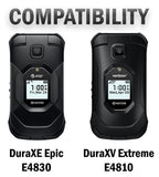 Black Leather Case Belt Clip for Kyocera DuraXV Extreme DuraXE Epic DuraXA EQUIP