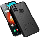 Slim Grid Texture Hard Shell Case Cover with Kickstand for DuraSport 5G UW Phone