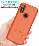 Slim Grid Texture Hard Shell Case Cover with Kickstand for DuraSport 5G UW Phone