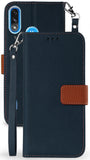 Durable Wallet Case Credit Card Cover Wrist Strap for Motorola Moto E7 Power