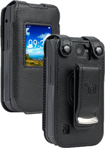 Black Leather Case Screen Cover Belt Clip for AT&T Cingular Flex Flip Phone
