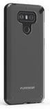 PureGear Black/Clear Slim Shell Case Hard Transparent See-Thru Cover for LG G6