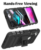 Black Rugged Case Cover Stand and Belt Clip Holster for Motorola Moto G Fast