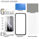 2x Tempered Glass Screen Protector and EZ Install Frame for iPhone 12 Pro Max