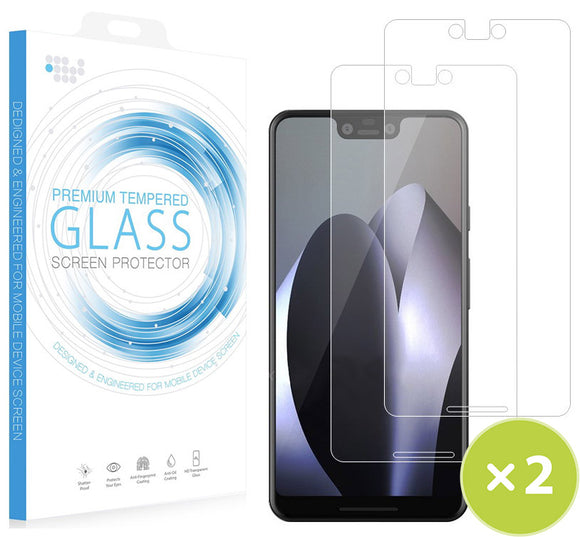 2X CLEAR HARD TEMPERED GLASS SCREEN PROTECTOR CRACK SAVER FOR GOOGLE PIXEL 3 XL