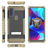 Rugged Anti-Shock Case Cover Kickstand and Strap for Moto G Pure / G Power 2022