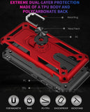 Secure Grip Ring Stand Rugged Case Cover for LG Harmony 4, Premier Pro Plus