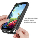 Black Rugged Case Clear Acrylic Hard Back for LG Harmony 4, Premier Pro Plus