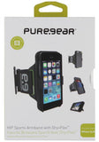 PUREGEAR HIP SPORTS BLACK/LIME ARMBAND + CASE STAND FOR iPHONE 5 5s SE (2016)
