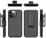 Black Hard Case Cover Stand and Belt Clip Holster for Apple iPhone 13 Pro Max