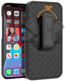 Black Hard Case Cover Stand and Belt Clip Holster for Apple iPhone 13 Pro Max
