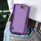 Grid Texture Hard Case Cover and Belt Clip Holster for Nokia 2720 V Flip Phone